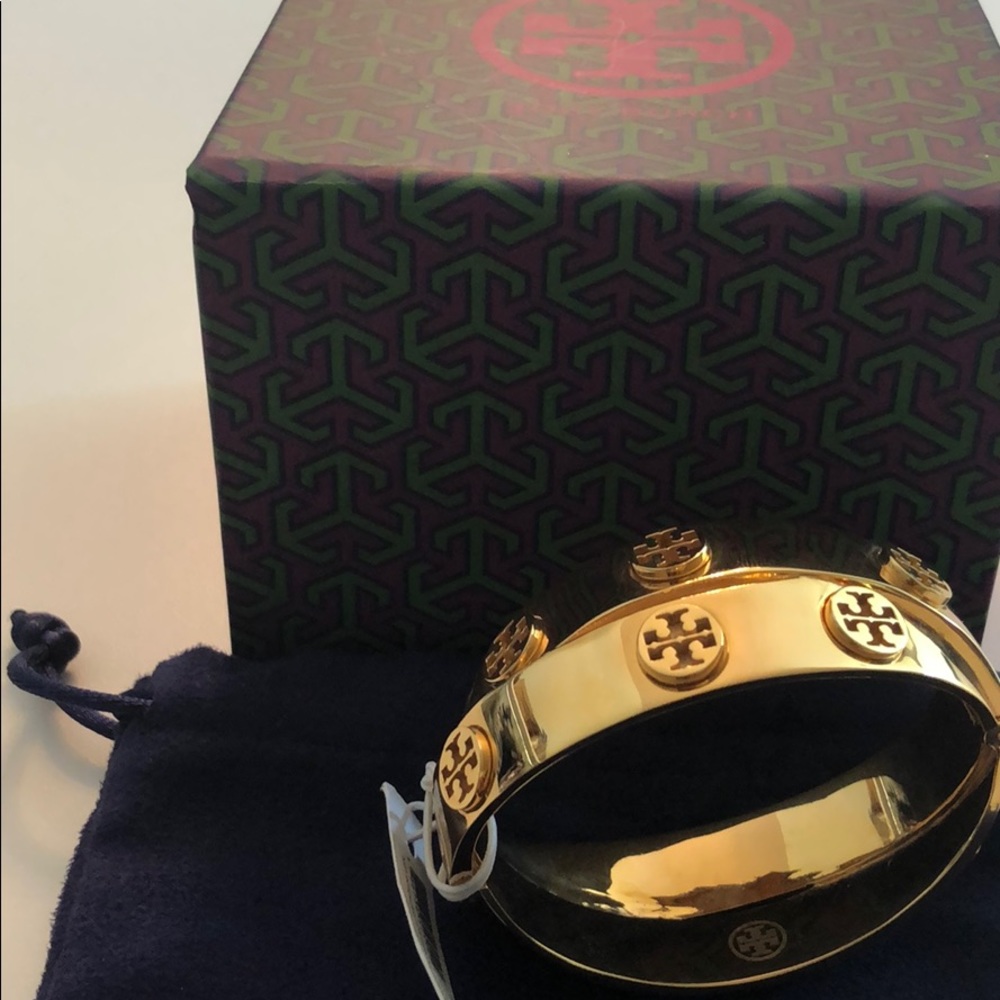 NWT Tory Burch metal double wrap stud bracelet